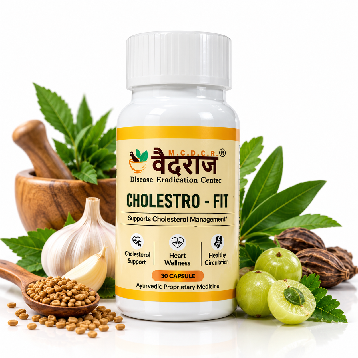Vaidraj Cholestro-Fit – Ayurvedic Cholesterol & Heart Wellness Support | 30 Capsules