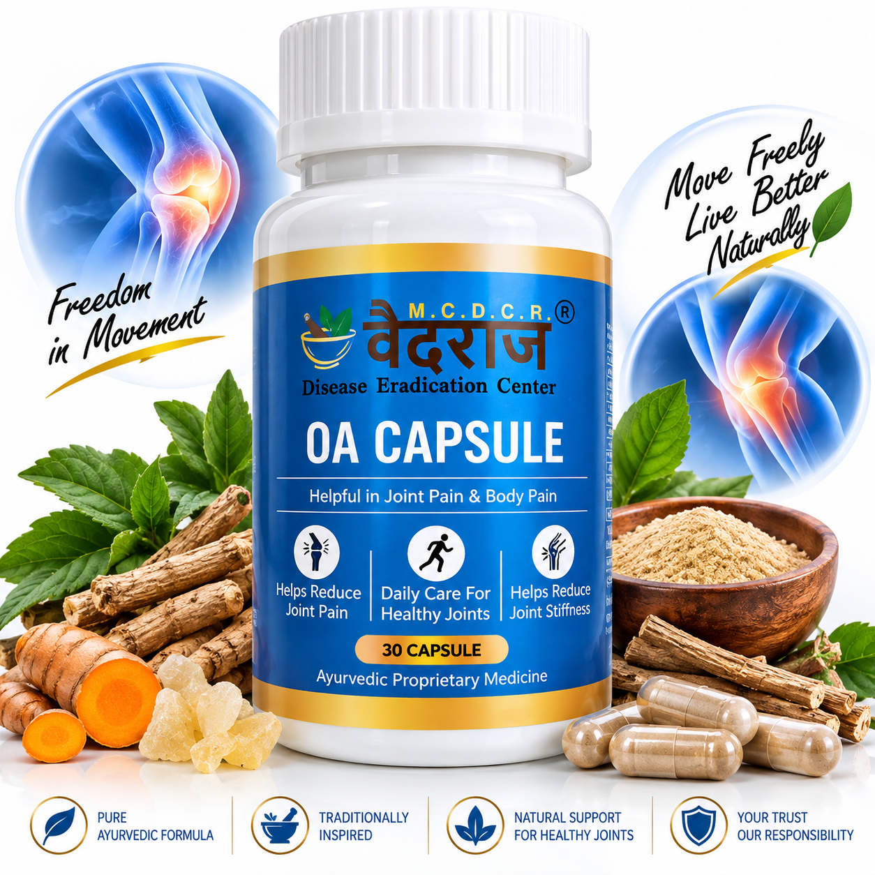 Vaidraj OA Capsule – Ayurvedic Joint, Knee & Mobility Support | 30 Capsules